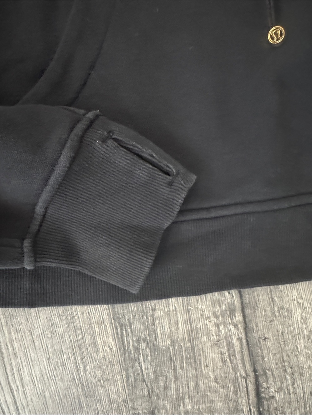 Lululemon Scuba Oversized Half-Zip Hoodie Black/GOLD XS/S - Picture 4 of 6